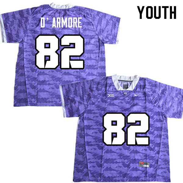 Youth #82 Jason D Armore TCU Horned Frogs College Football Jerseys Sale-Purple